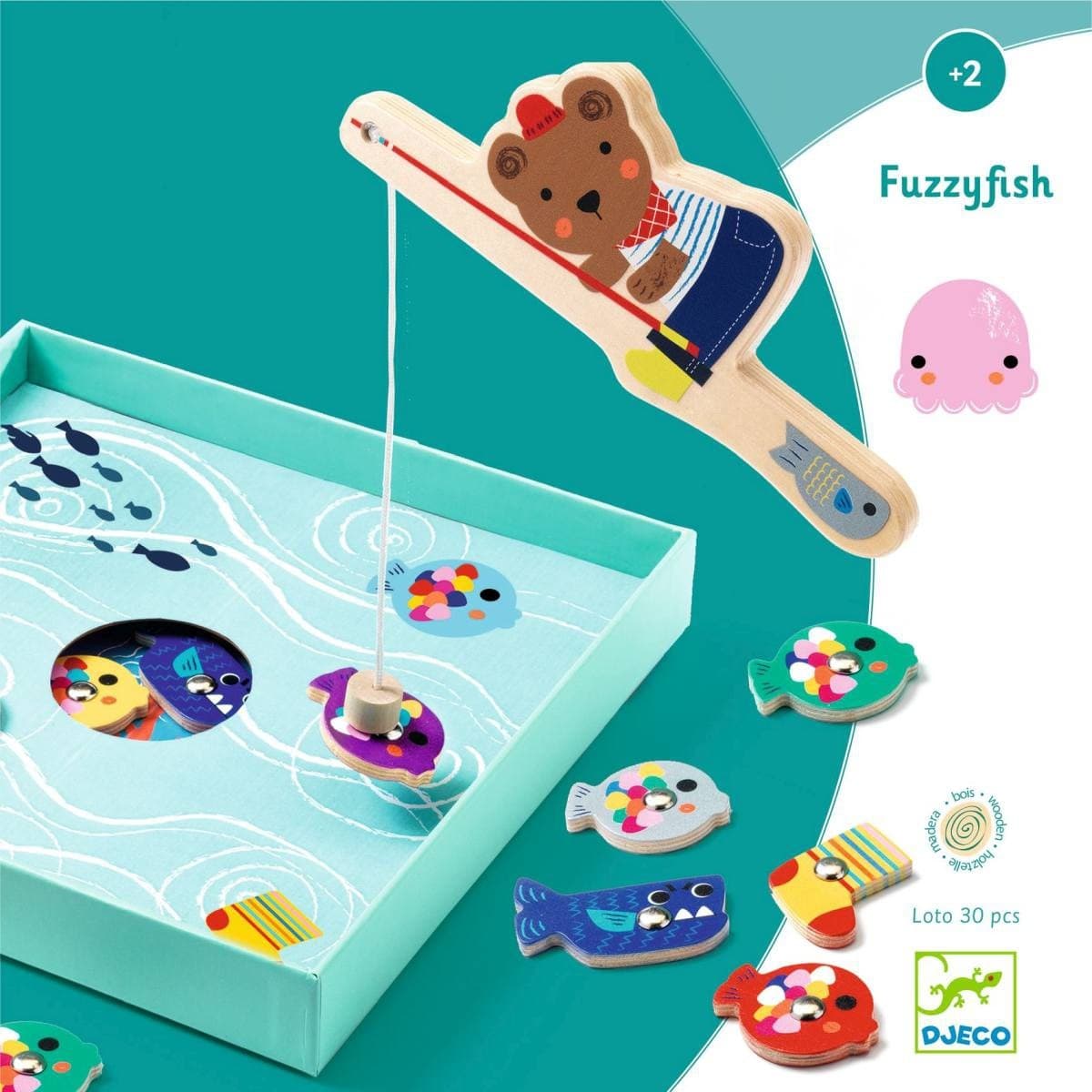 Djeco Jeu de pêche magnétique Fuzzyfish
