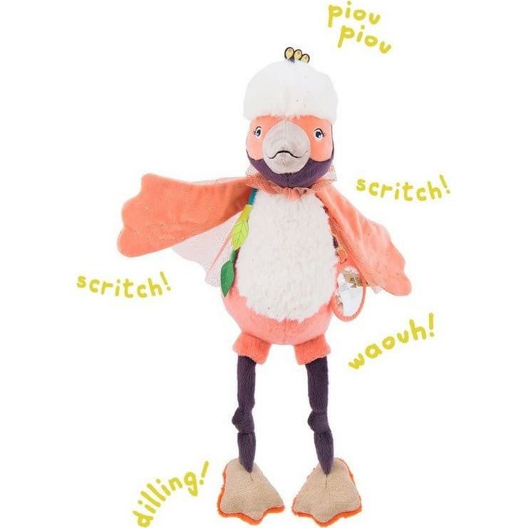 Moulin Roty Peluche d'activités Oiseau Dans la Jungle