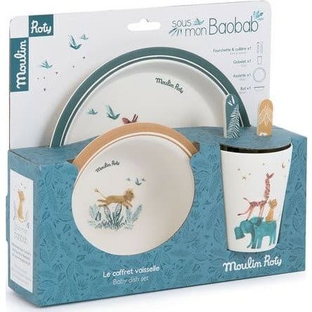 Moulin Roty Set vaisselle en bambou Sous mon Baobab