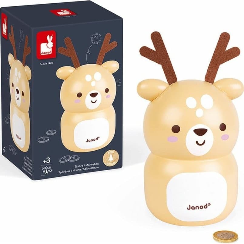 Janod Tirelire en bois Faon