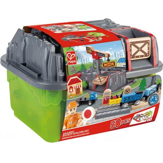 Hape Toys Coffret de trains 2 en 1 Construis ta ville