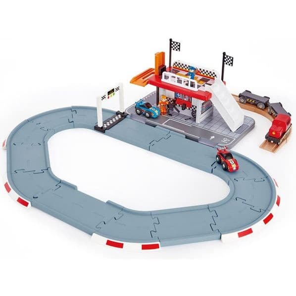 Hape Toys Circuit de course de voitures jouet en bois