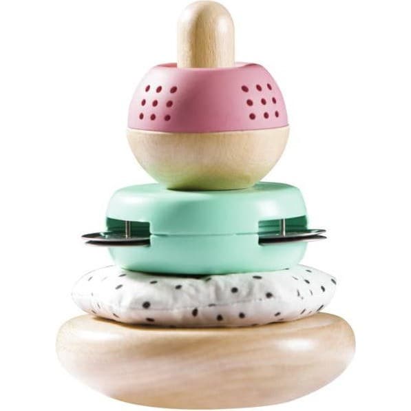 Hape Toys Pyramide à empiler bois et tissu