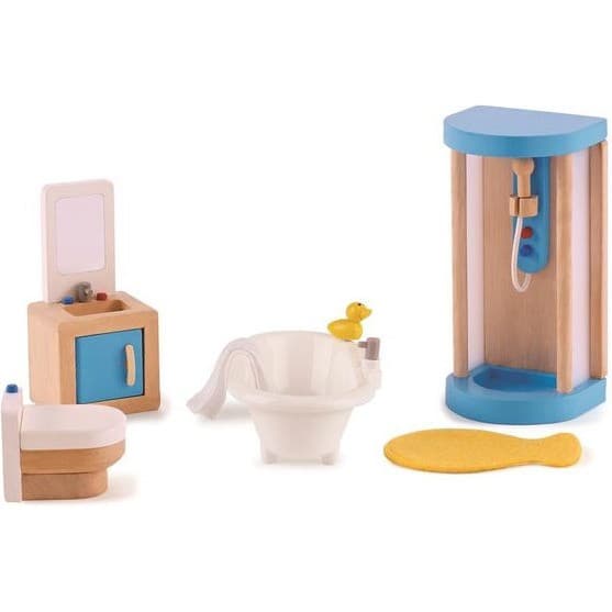 Hape Mobilier en bois pour maison de poupées, Salle de Bain