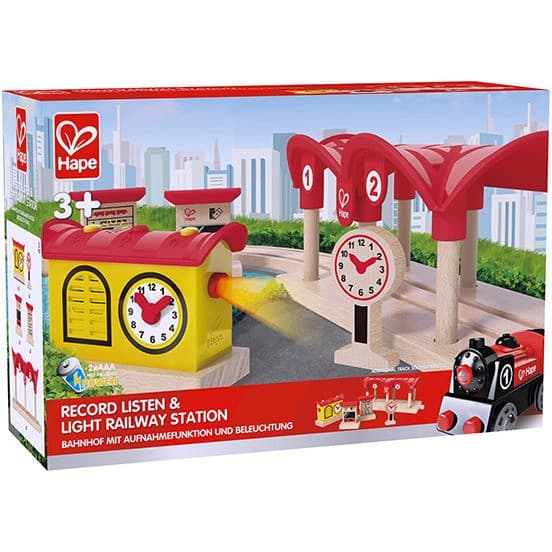 Hape Gare avec lumière et fonction enregistrement Dès 3 ans