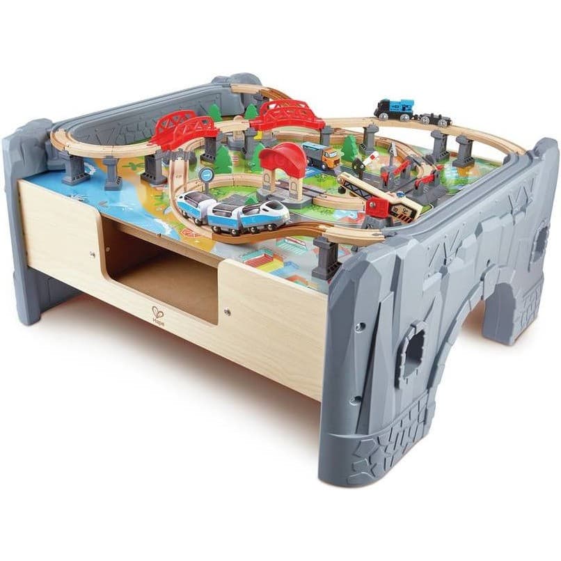 Hape Toys Grand circuit de train avec table de jeu