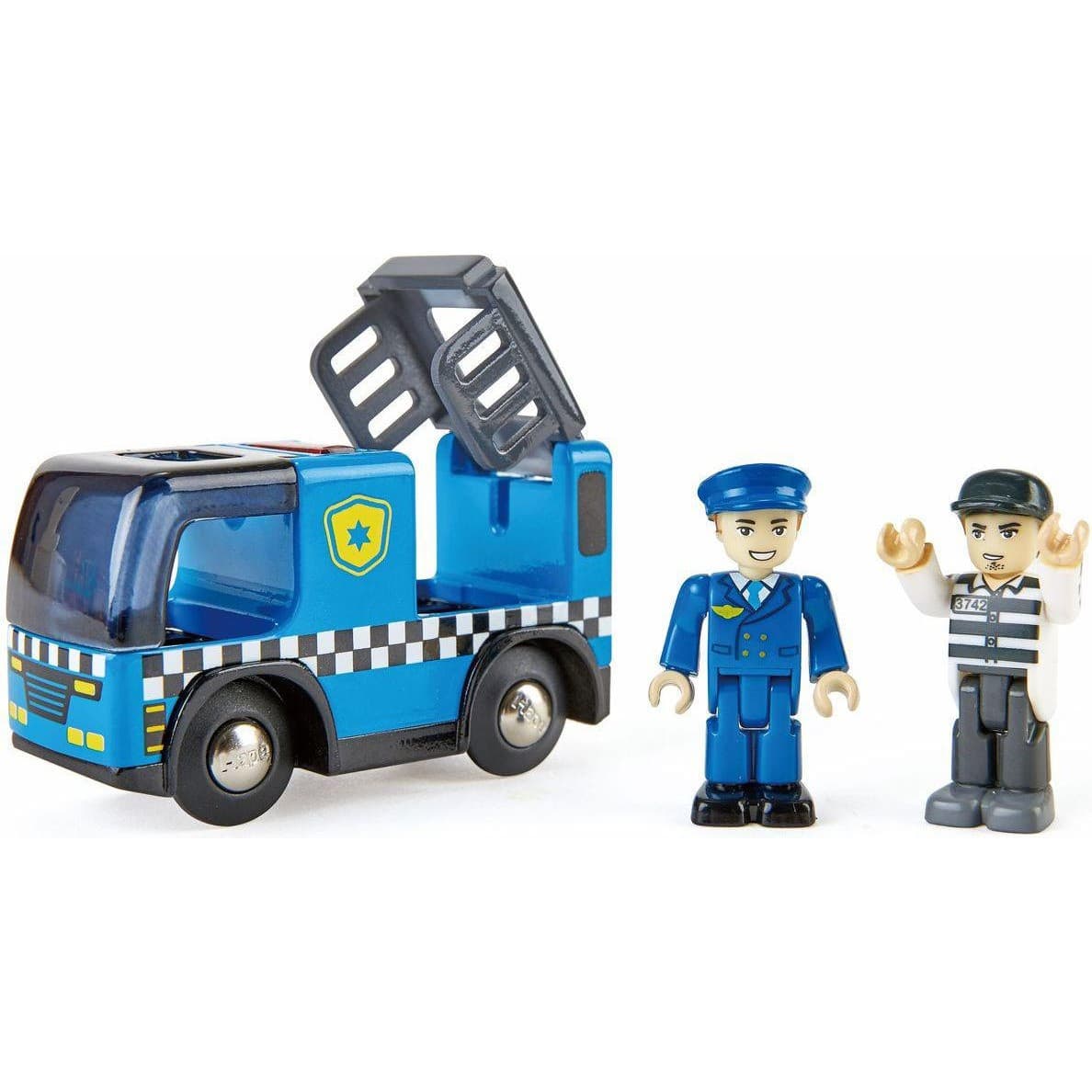 Hape Voiture de police sonore pour jeu de train en bois