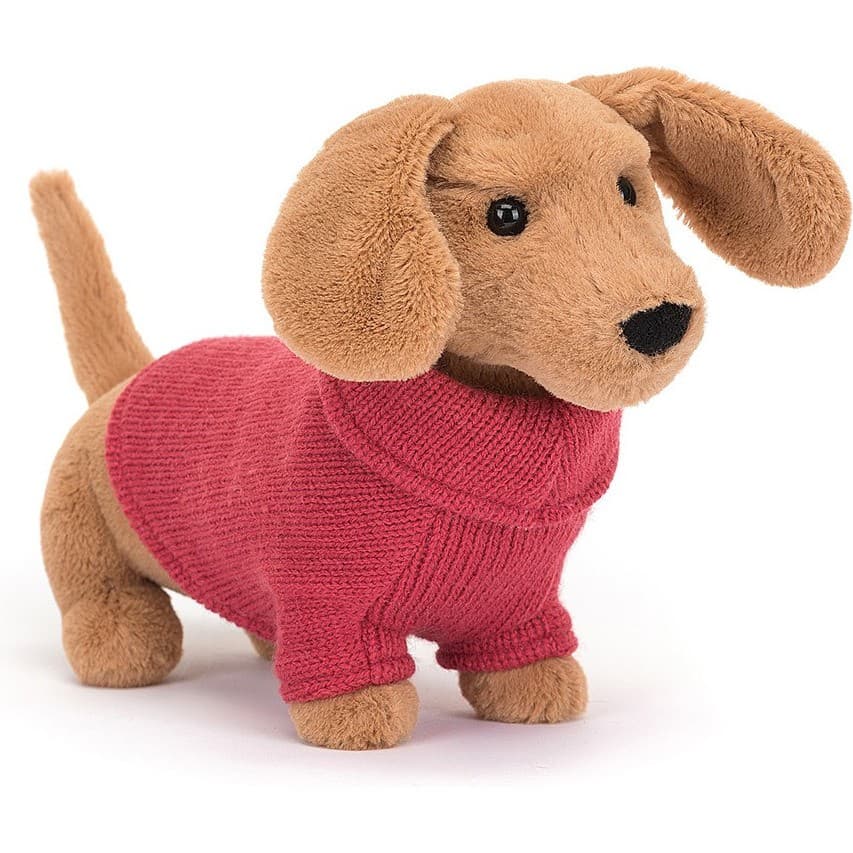 Jellycat Peluche Chien Teckel Pull Rose