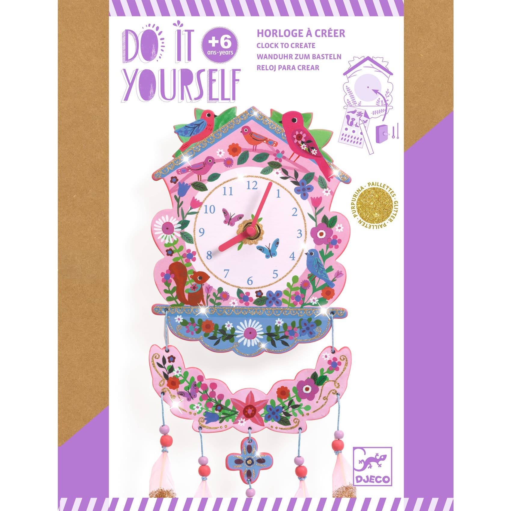 Djeco Horloge à créer Coucou Do it Yourself