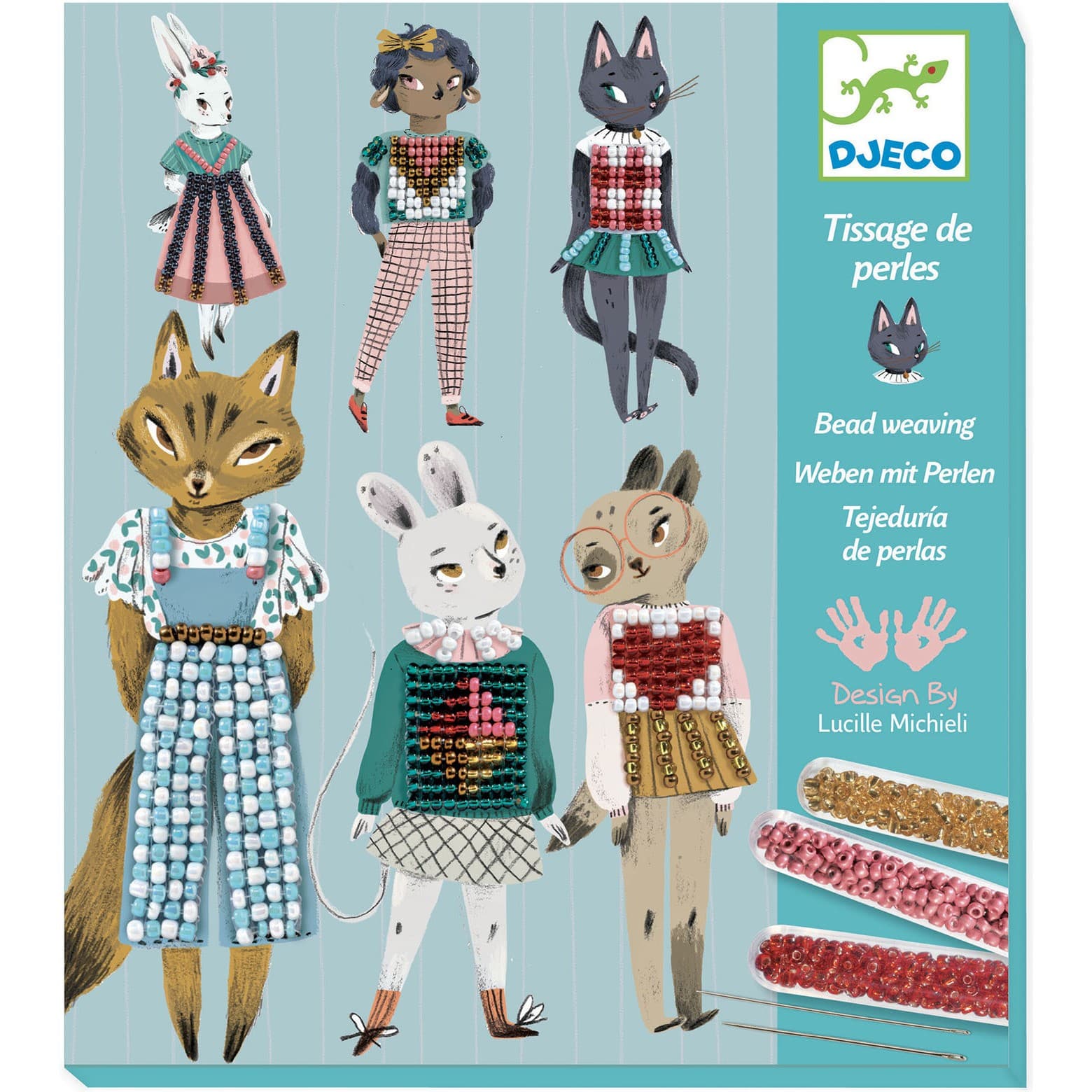 Djeco Coffret tissage de perles : Les minettes