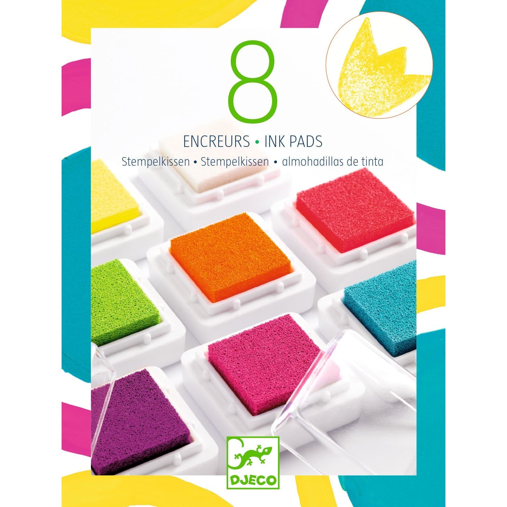 Djeco Les couleurs des grands 8 encreurs et 1 nettoyeur