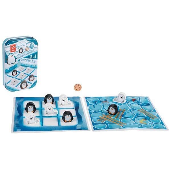 Hape Jeu de société 2 in1Tic Tac Toe/Snakes & Ladders