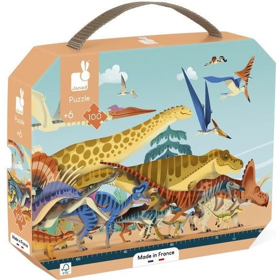 Janod Puzzle panoramique Dino 100 pièces