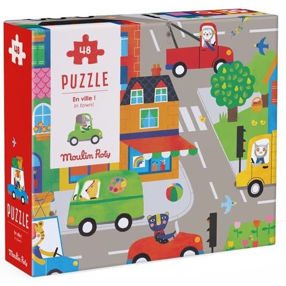 Moulin Roty Puzzle En ville 48 pièces Les Popipop