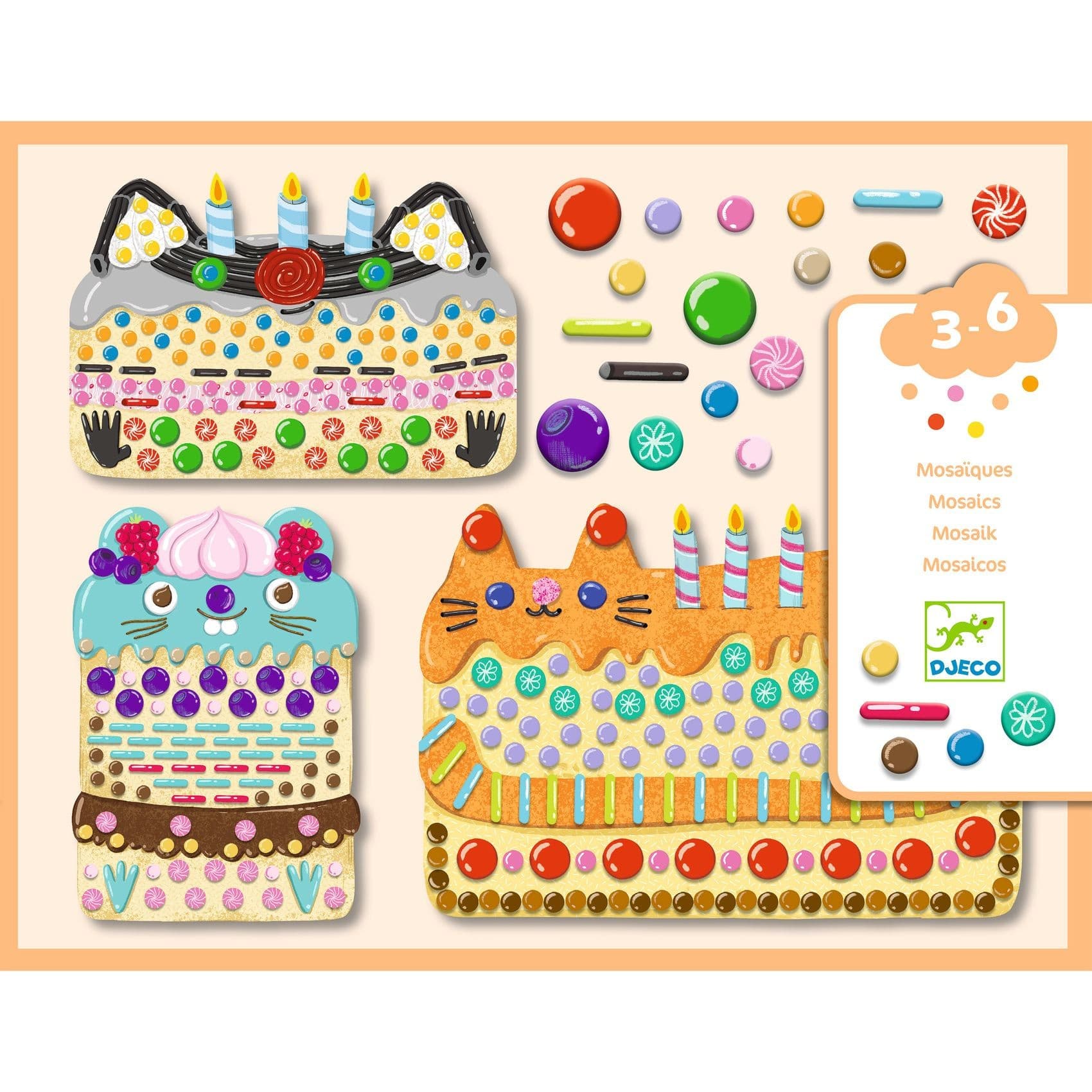 Djeco Collages pour les petits Cakes et bombecs