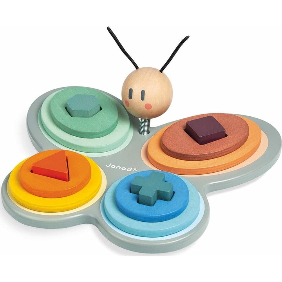 Janod Papillon des formes en bois Sweet Cocoon