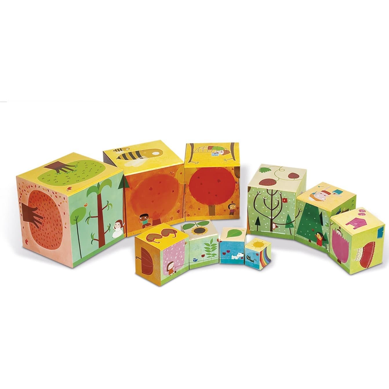 Janod Pyramide de cubes Les 4 saisons
