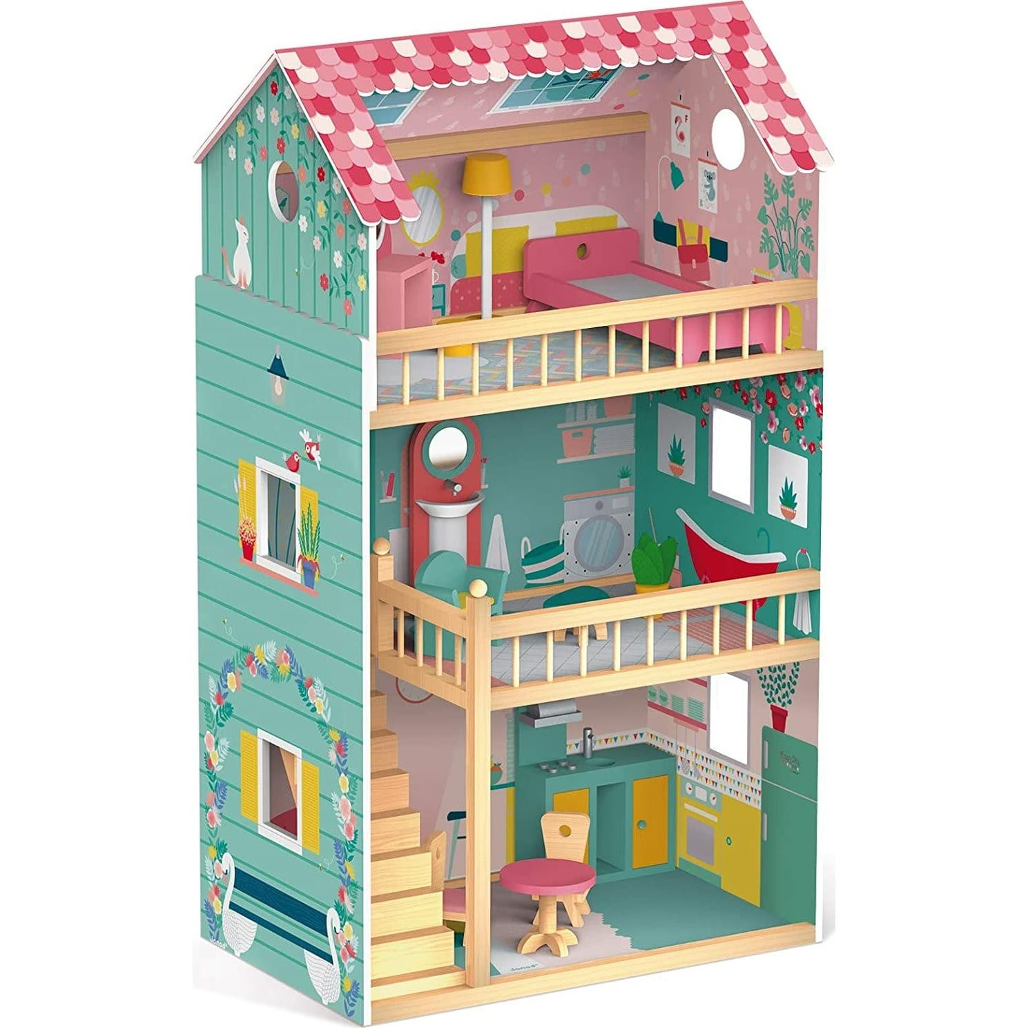 Janod Maison de Poupées en bois Happy Day