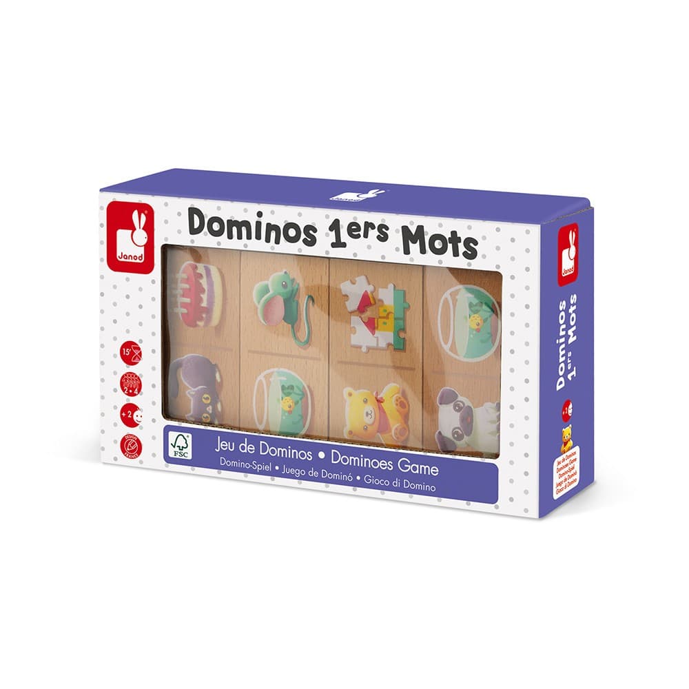 Janod Jeu de Dominos Dominos 1ers Mots bois