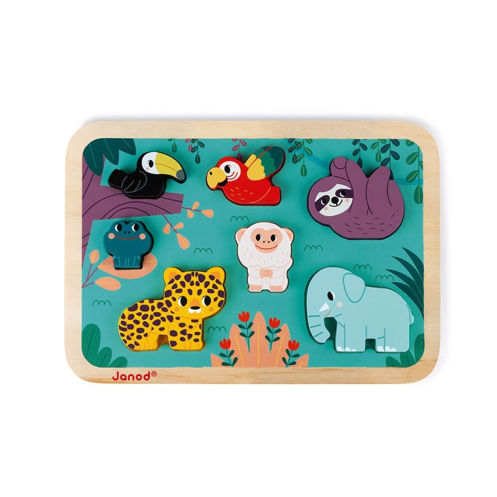 Janod Puzzle Chunky en bois Jungle Partenariat Wwf®