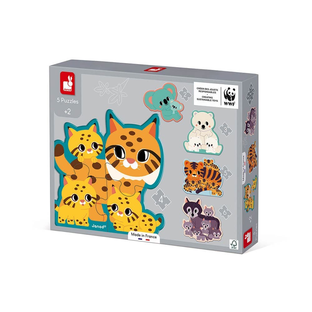 Janod Puzzles évolutifs Animaux 26 pièces Partenariat Wwf®