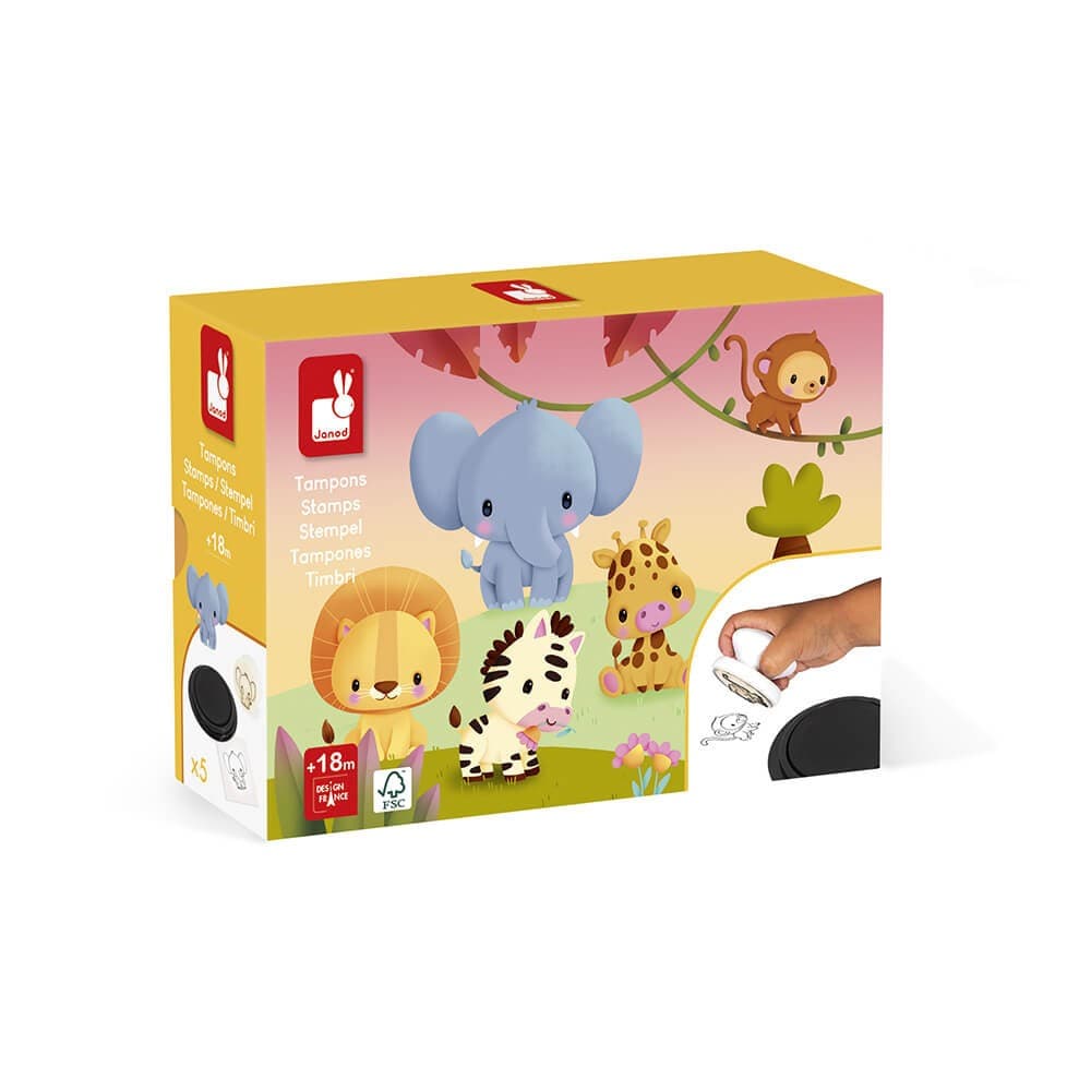 Janod Coffret 5 Stampinoo Tampons Savane dès 18 mois