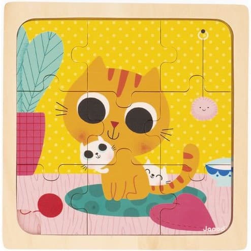 Janod Puzzle en bois Chat Peanut 9 pcs
