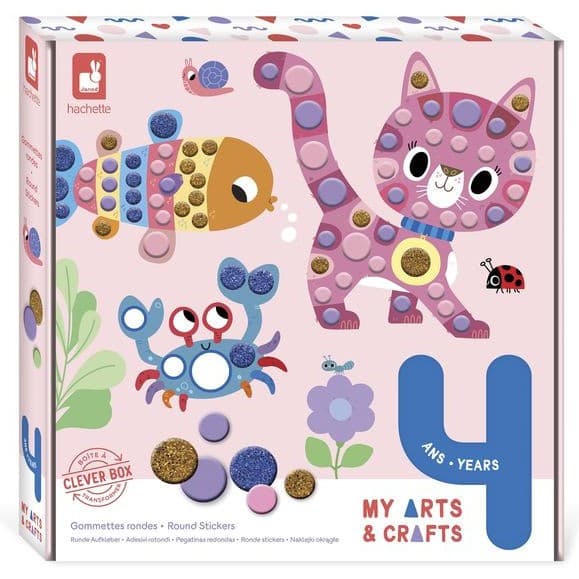 Janod Coffret Créatif Gommettes rondes 4 ans