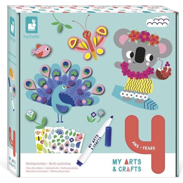 Janod Coffret Multiactivités 9 créations 4 ans : My Arts & Crafts