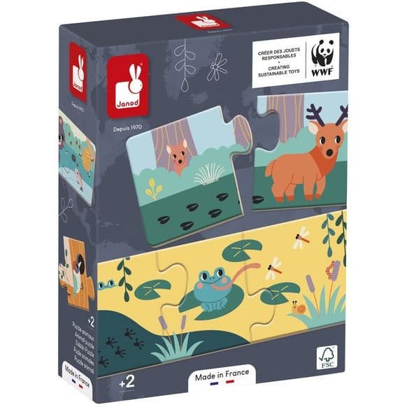 Janod Puzzle Animaux Les Empreintes Partenariat Wwf®