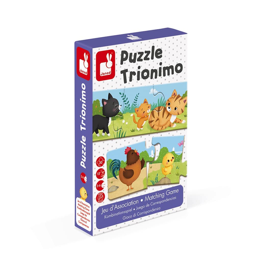 Janod Jeu d'association puzzle Trionimo 30 pièces