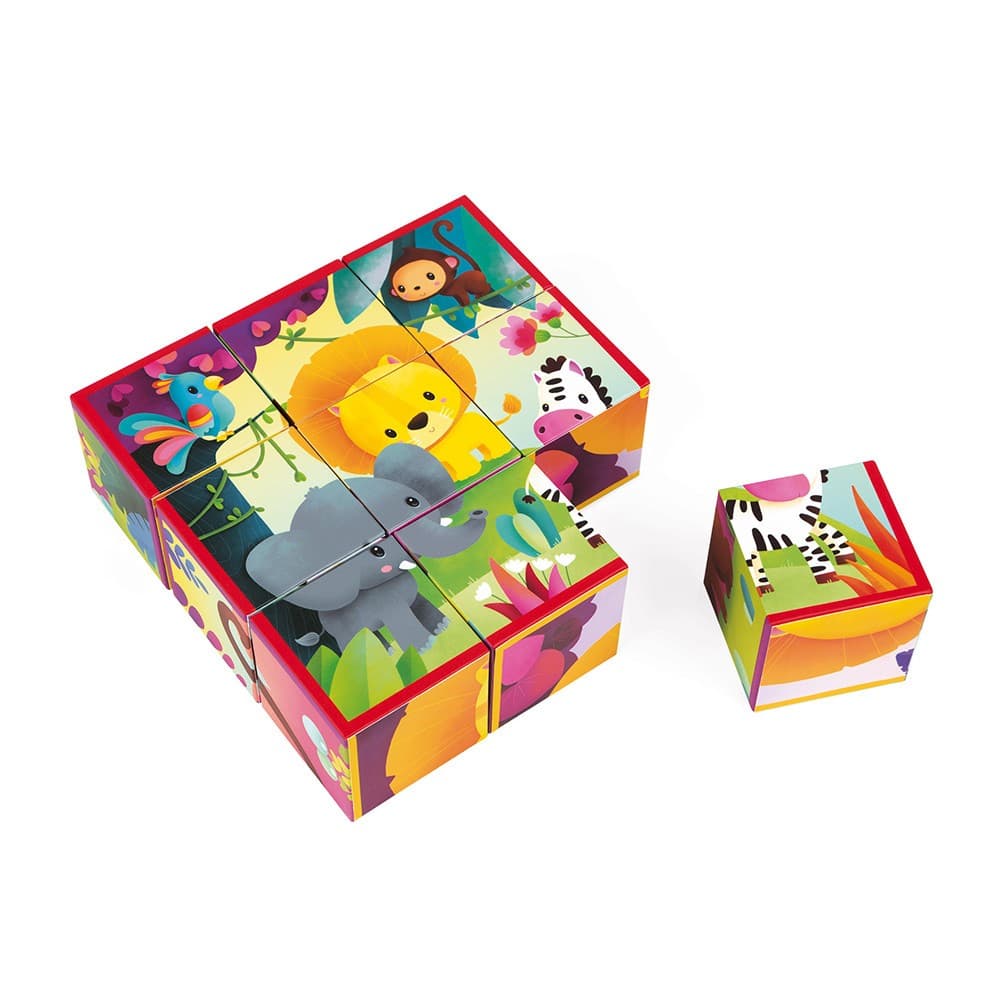 Janod Kubkid animaux de la jungle 9 cubes
