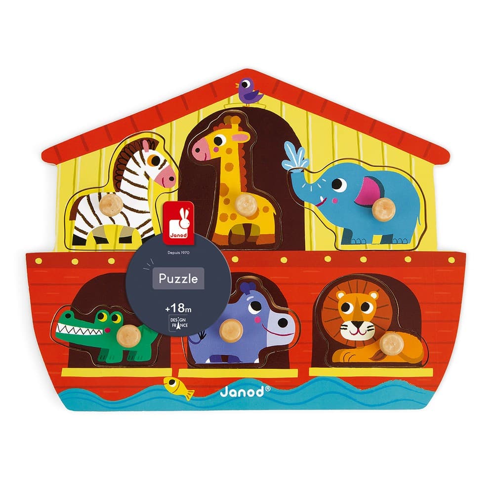 Janod Puzzle encastrement en bois : Arche de Noé