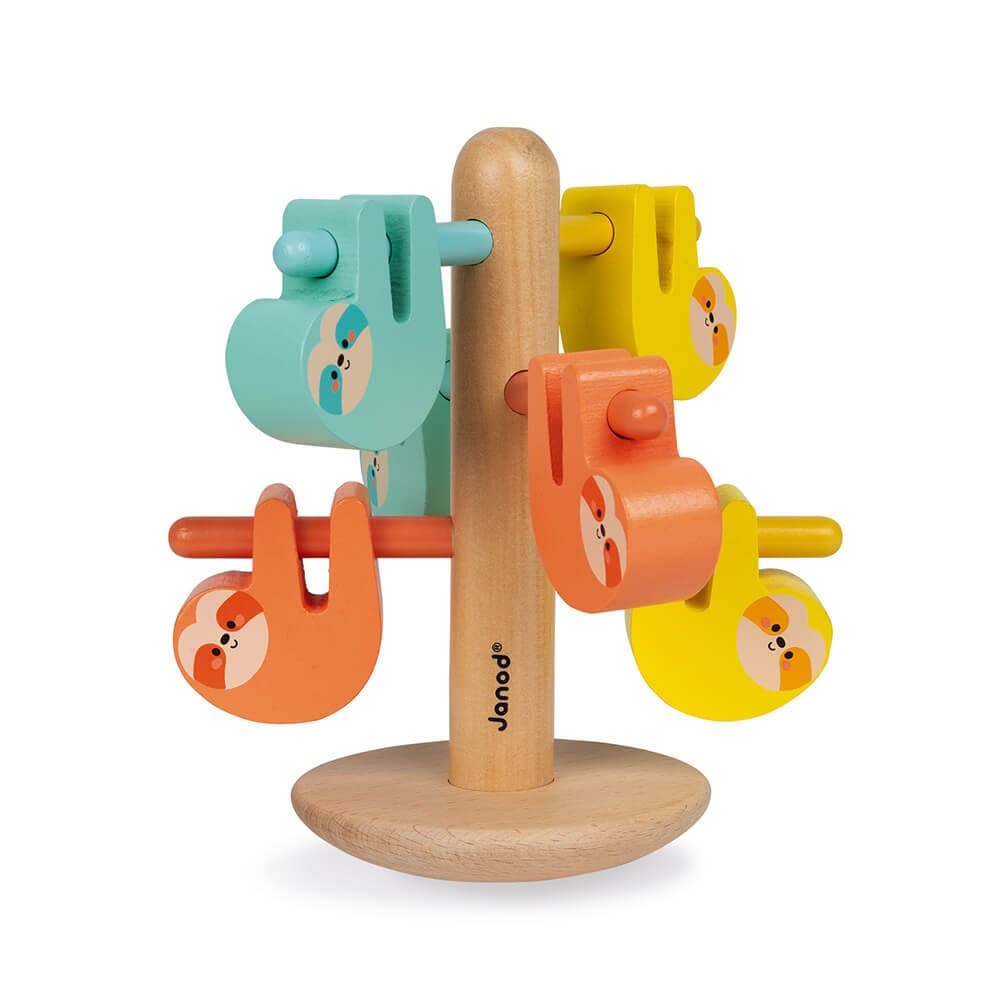 Janod Jeu d'équilibre et de couleurs Les Paresseux en bois