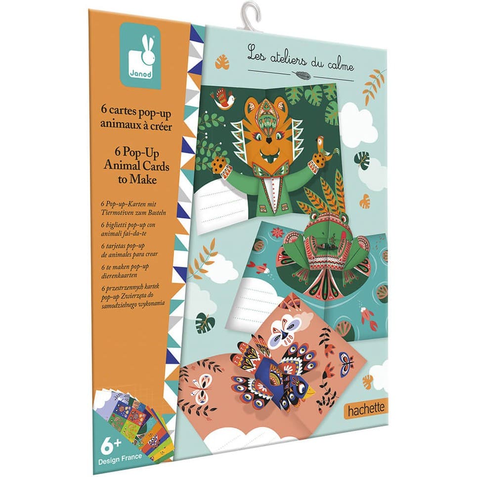 Janod Kit créatif : 6 Cartes PopUp Animaux A Créer
