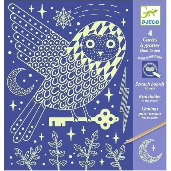 Djeco Cartes à Gratter phosphorescentes Dans La Nuit