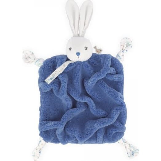 Kaloo Doudou Lapin bleu océan Plume