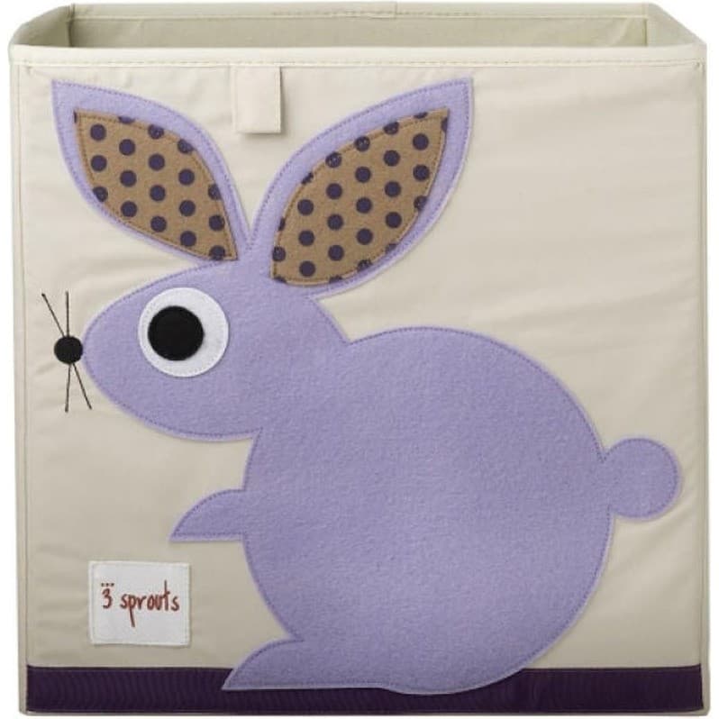 3 Sprouts Cube de rangement jouets Lapin