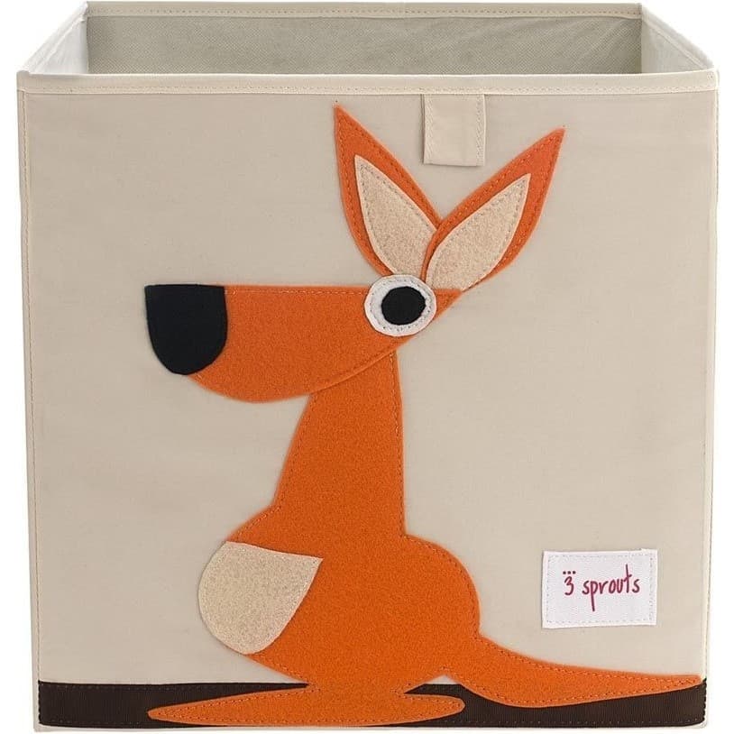 3 Sprouts Cube de rangement jouets Kangourou