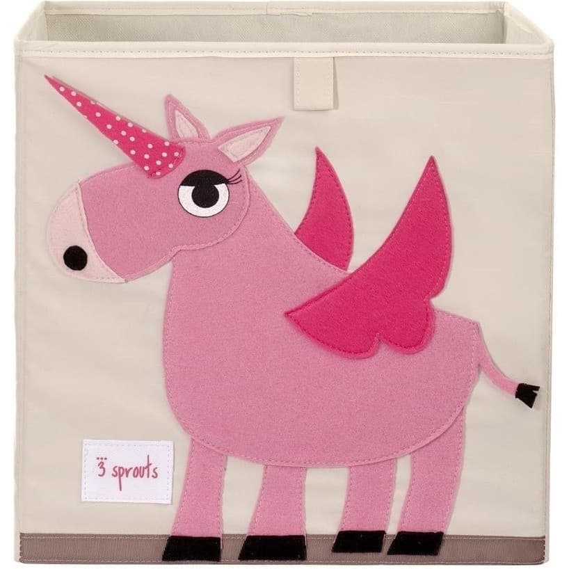 3 Sprouts Cube de rangement jouets Licorne