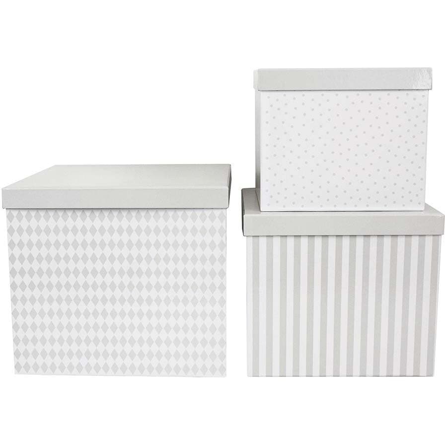 Jabadabado Set 3 boîtes cubes grises