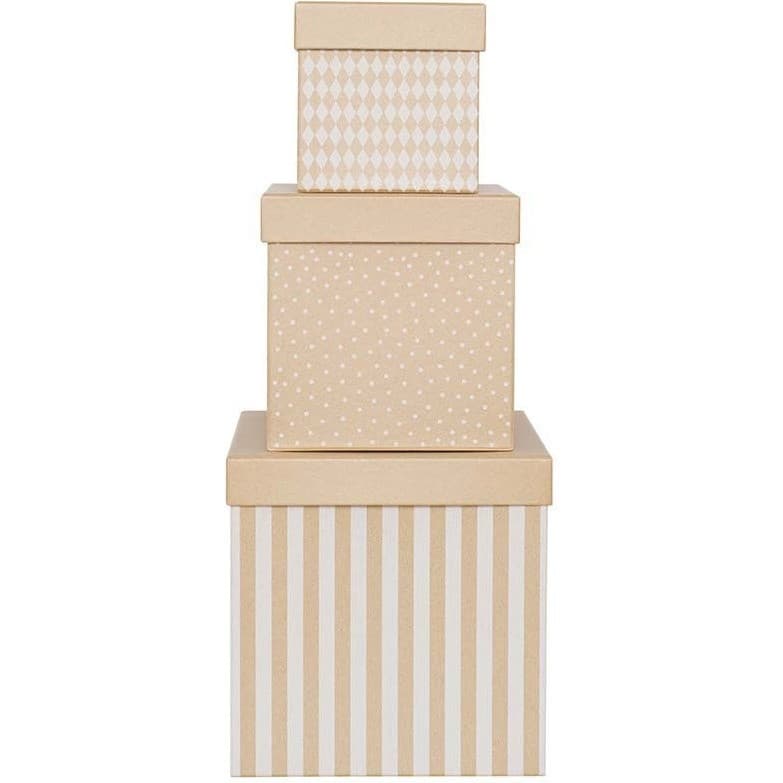 Jabadabado Set 3 boîtes cubes naturelles