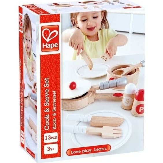 Hape Toys Service de dinette en bois blanc