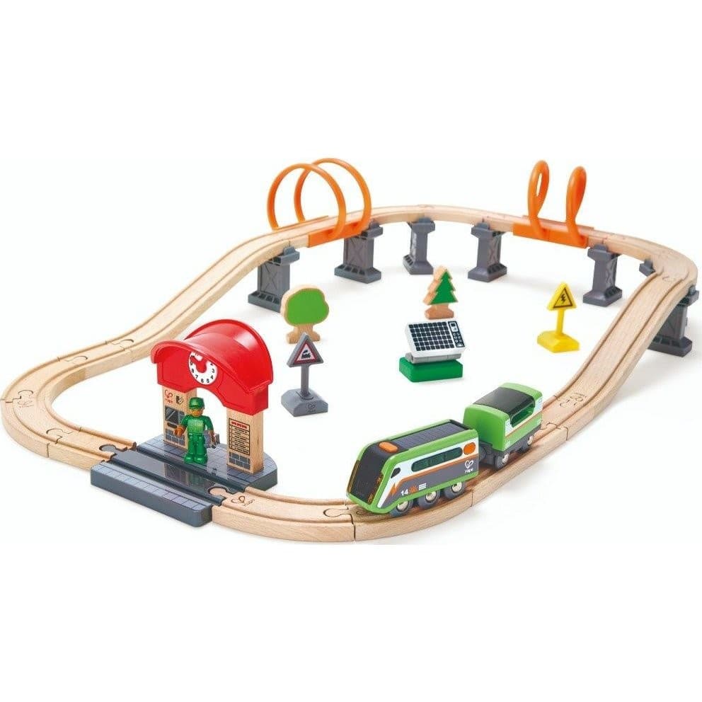Hape Toys Circuit de train en bois solaire