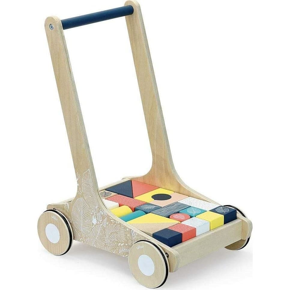 Vilac Chariot de marche et cubes en bois Sous la canopée