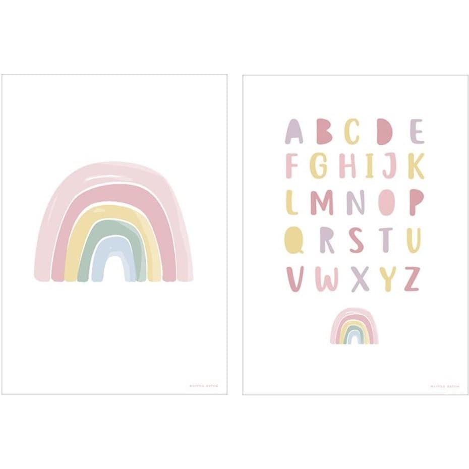 Little Dutch Poster A3 Rainbow Alphabet Pink