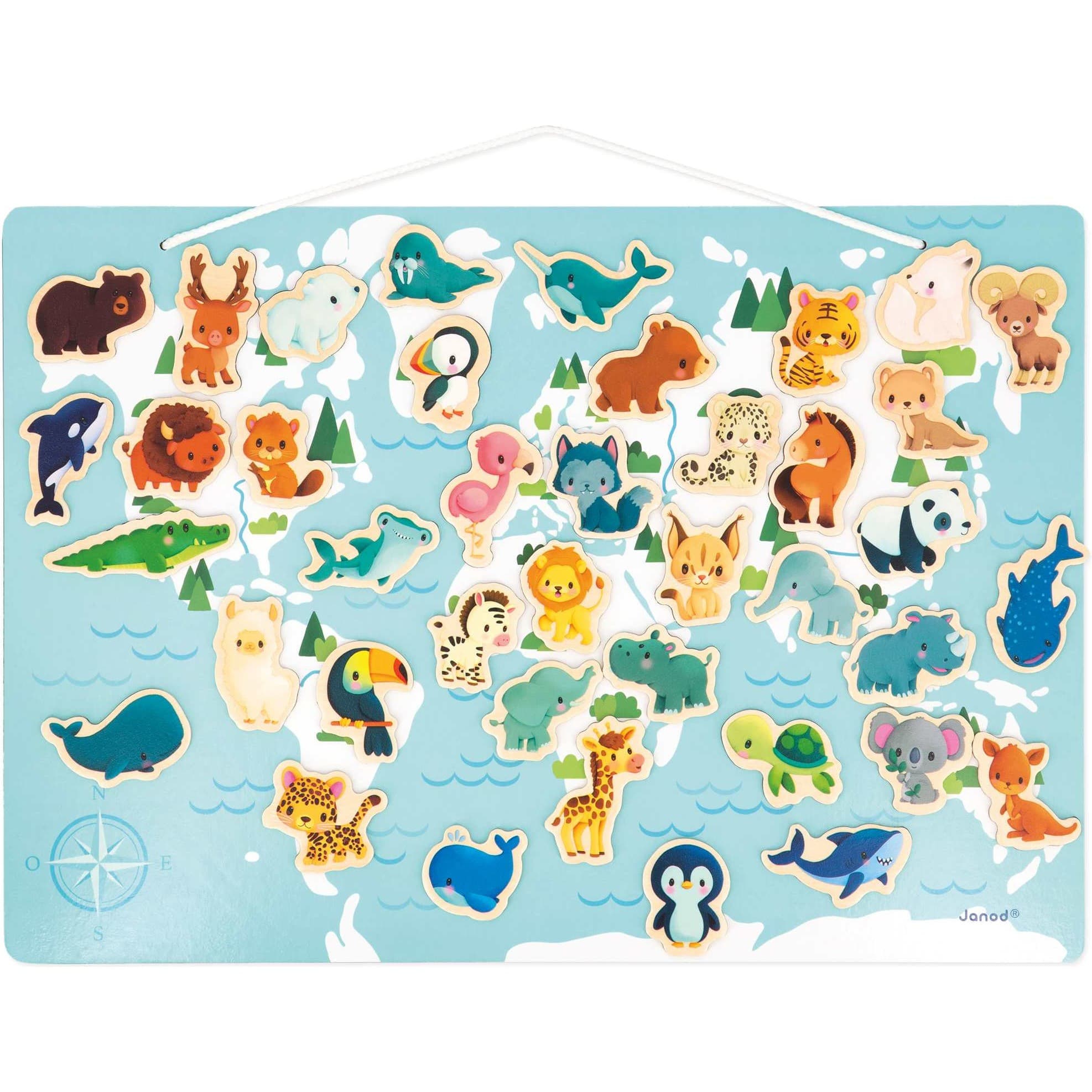 Janod Carte Monde Magnétique Minikids