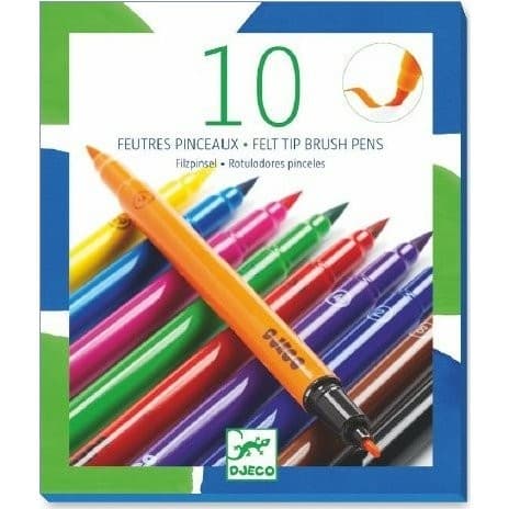 Djeco Pochettes de 10 Feutres Pinceaux Couleurs Classiques