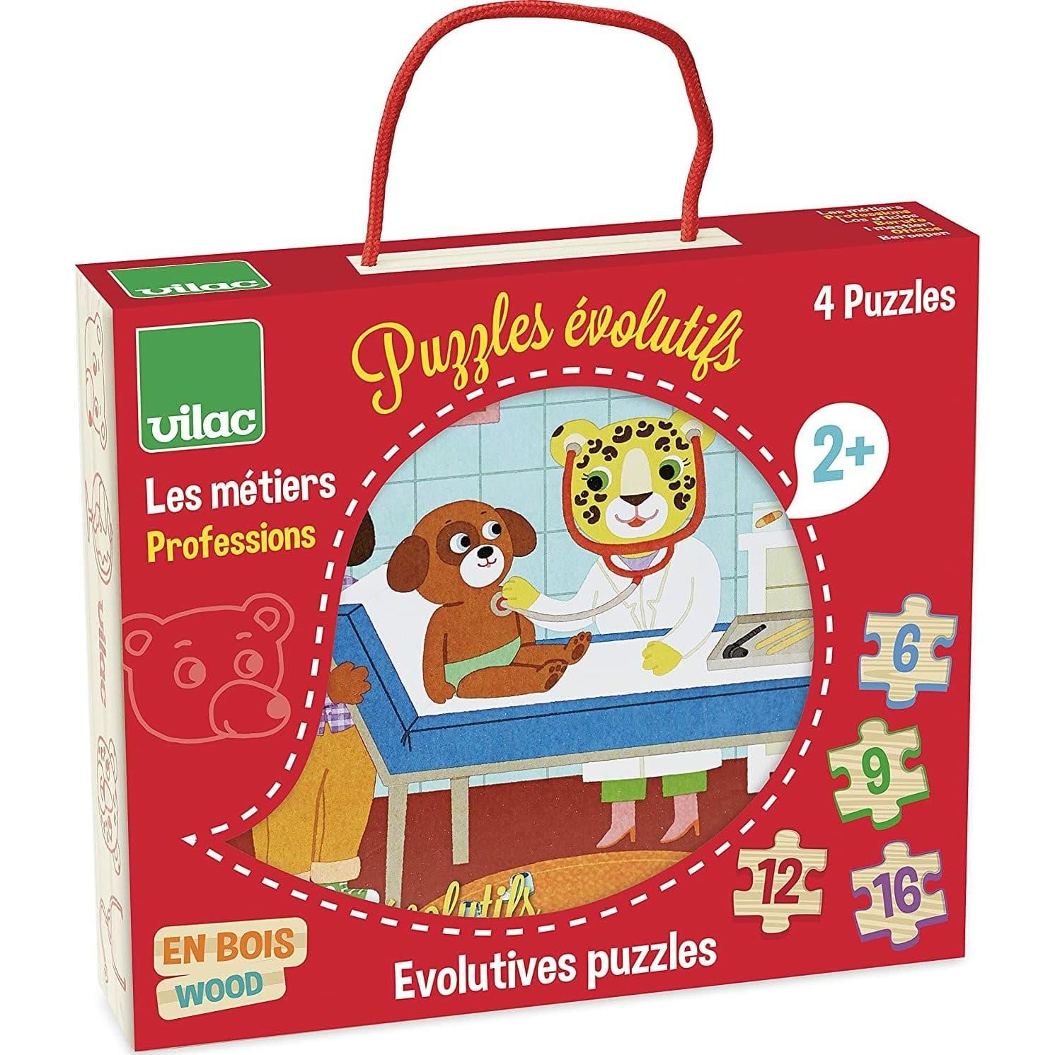 Vilac 4 puzzles en bois évolutifs Les métiers