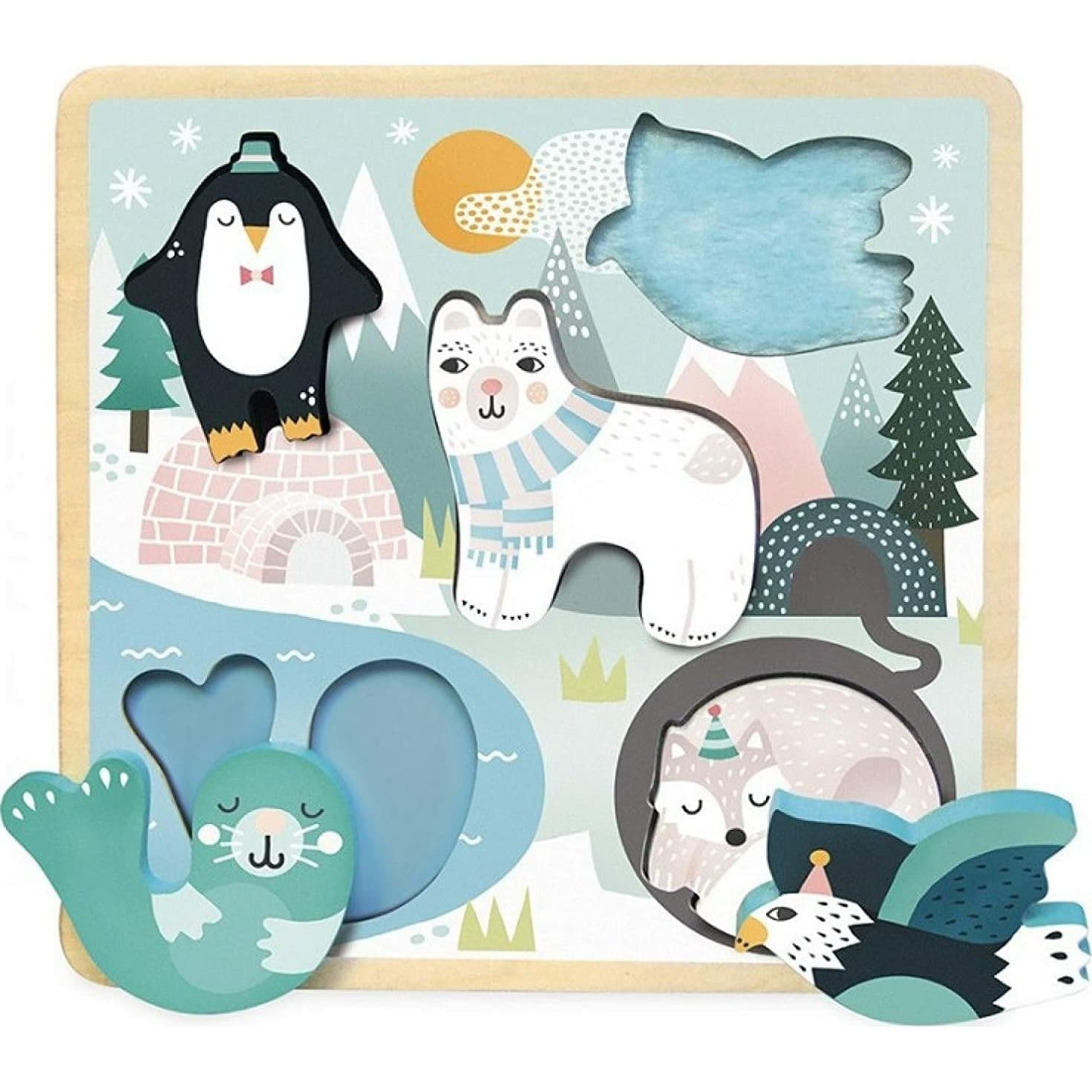 Vilac Puzzle sensoriel en bois Banquise